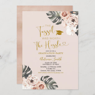 Boho Girl Floral Graduation Party Invitation