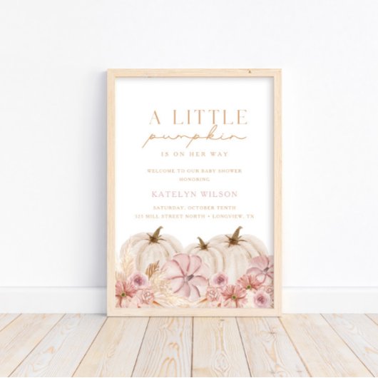 Boho Girls Pampas Citrouille Affiche de bienvenue