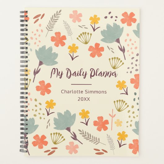 Boho Girly Personalized Daily Planner (Voorkant)