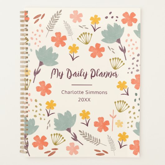 Boho Girly Personalized Daily Planner (Voorkant)
