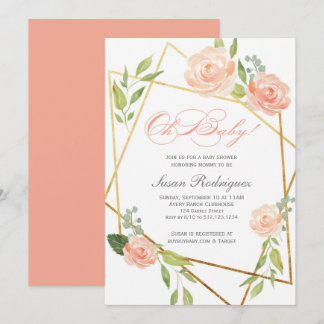 Boho Glam Baby shower Invitation Or Floral