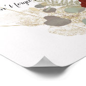 Boho  Glam Botanical Floral Weddenschap Poster (Hoek)