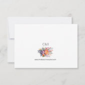 Boho glam bruiloft RSVP - watercolor pioenrozen (Achterkant)