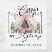 Boho Glamping Bruidsfeest Wijnetiketten Wijn Etiket (Enkel label)