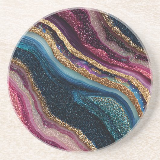 Boho Glitter Agate Onderzetter (Voorkant)