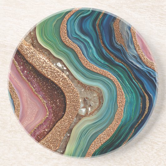 Boho Glitter Agate Onderzetter (Voorkant)