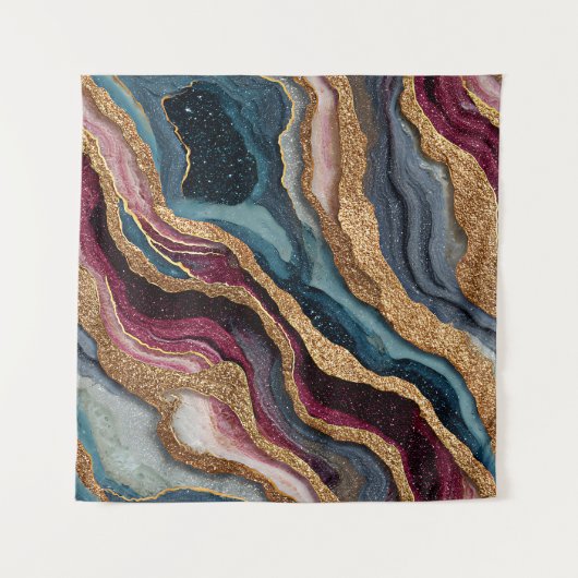 Boho Glitter Agate Wandtapijt Wandkleed (Voorkant)