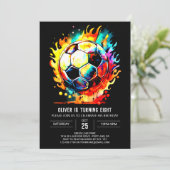 Boho Goal Waterverf Voetbal Verjaardag Kaart (Staand voorkant)