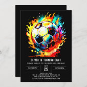 Boho Goal Waterverf Voetbal Verjaardag Kaart (Voorkant / Achterkant)