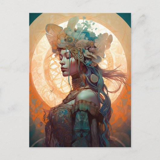 Boho Goddess Queen Fantasy Art Briefkaart (Voorkant)
