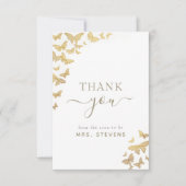 Boho Gold Butterfly Chic Fête des mariées Merci (Devant)