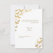 Boho Gold Butterfly Chic Fête des mariées Merci (Dos)