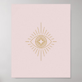 Boho Gold en PinkDiamond Eye Dorm Room Art | Poster
