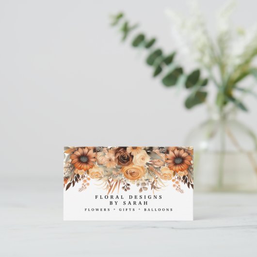 Boho Gold et Champagne Fleurs Cartes de visite (Debout devant)