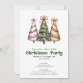 Boho gold leopard Christmas tree party invitation (Devant)