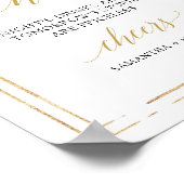 Boho gold lijst Blush roze florale open bar teken Poster (Hoek)