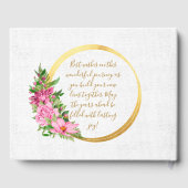 Boho Gold Rose Floral Aquarelle Livre d'or (Verso)