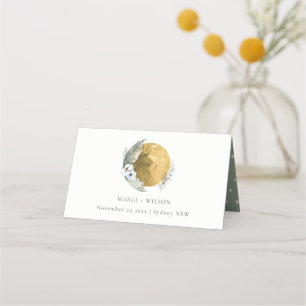 Boho Gold Saga Green Floral Wreath Wedding