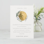 Boho Gold Saga Groen Bloemenkrans Bruidsdouche Bedankkaart (Staand voorkant)