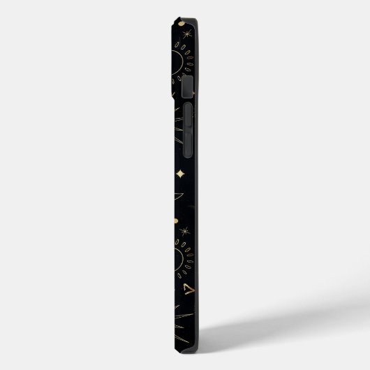 Boho Gold Space doodles Black Design Case-Mate iPhone Case (Achterkant / Links)