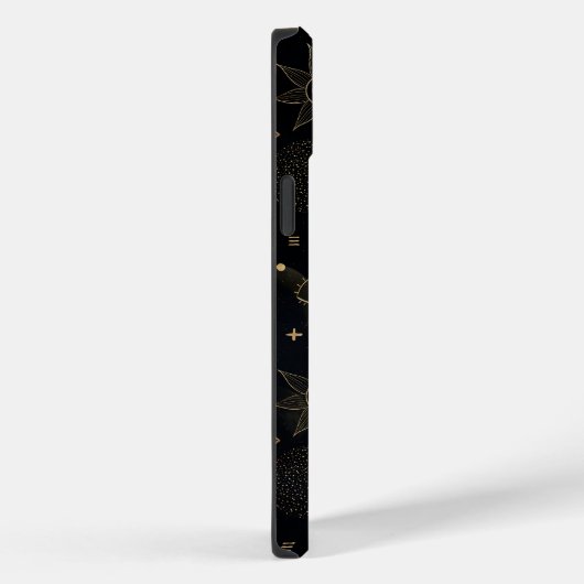 Boho Gold Space doodles Black Design Case-Mate iPhone Case (Achterkant / Rechts)