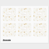 Boho Gold Space doodles White Design Vierkante Sticker (Vel)