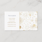 Boho Gold Space doodles White Design Visitekaartje (Achterkant)