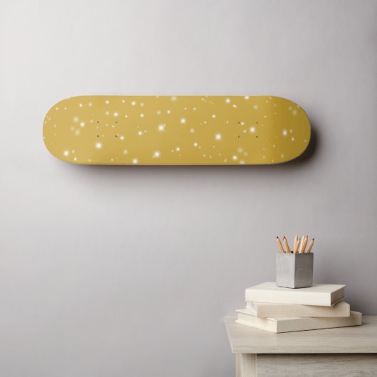 Boho Gold Starlight Skateboard (Muurkunst (Horizontaal))