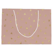 Boho Gold Stars Pattern Beige D6AEA3 Groot Cadeauzakje (Achterkant)