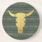 Boho Gold Steer Zandsteen Onderzetter (Voorkant)
