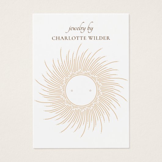 Boho Gold Sunst Spiral Earring Display Card Visitekaartje (Voorkant)