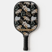 Boho Gold Tropical Floral en naam Pickleball Paddle (Achterkant)