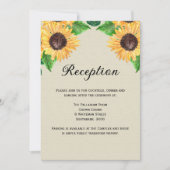 Boho Golden Floral Zonnebloemen Huwelijksreceptie Kaart (Voorkant)