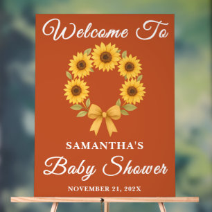 Boho Golden Sunflower Baby shower d'automne Bienve