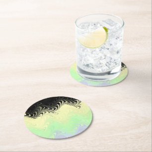Boho Golvende Gemarmerde Abstract Cassgender Pride Ronde Kartonnen Onderzetter