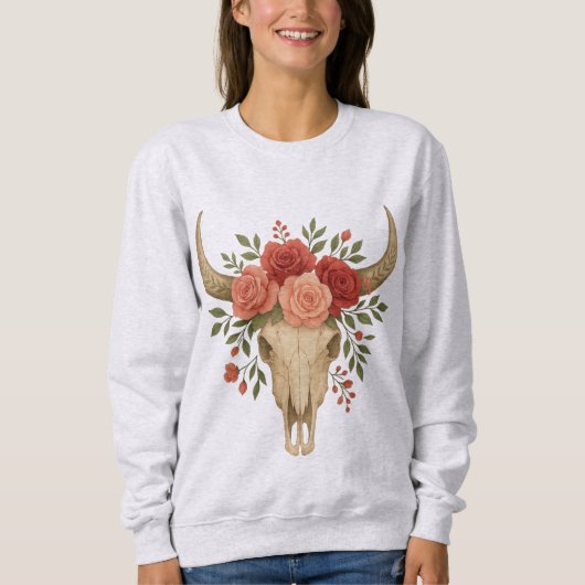 Boho Gothic Floral Trui (Voorkant)