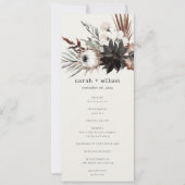 Boho Gothic Rust Black Botanical Wedding Programme (Devant)