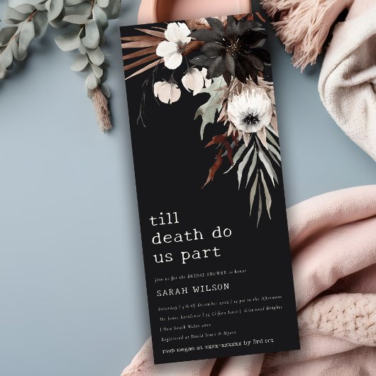 Boho Gothic Rust Zwart Botanisch Vrijgezellenfeest Kaart