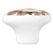 Boho Goud Bruine Bloemen Bloemen Keramische Knop (Zijkant)