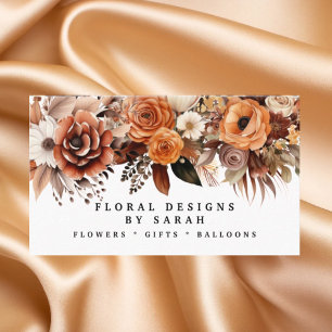 Boho Goud en Champagne Bloemen Visitekaartjes