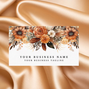 Boho Goud en Champagne Bloemen Visitekaartjes
