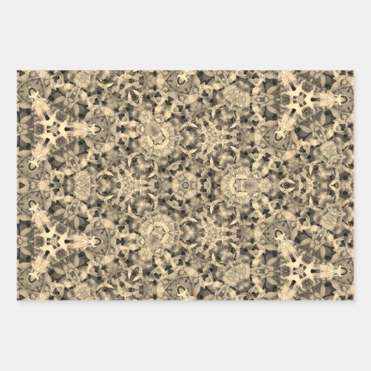 Boho goud en grijs inpakpapier vel (Voorkant 2)