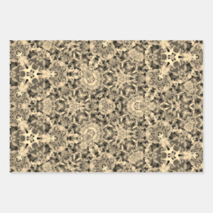 Boho goud en grijs inpakpapier vel