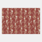 Boho Goud Rood Blauw Wit Wrapping Papier Set van 3 Inpakpapier Vel (Voorkant 3)