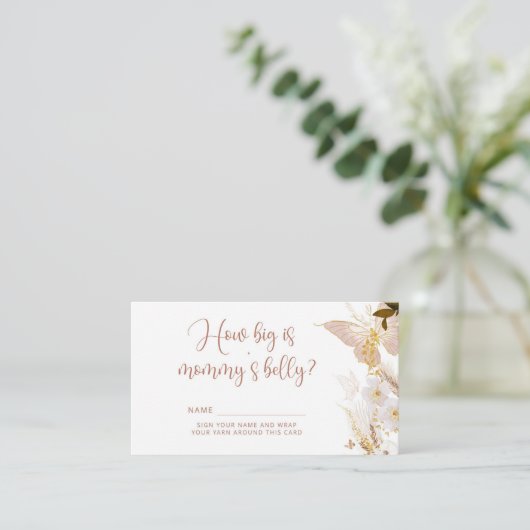 Boho goud Vlinder hoe groot is mama's buik Informatiekaartje (Staand voorkant)