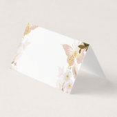 Boho gouden bloemenvlinder plaats kaart (Voorkant)