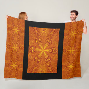 Boho Gouden Ster Bloem Rustiek Fleece Deken