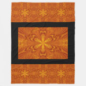 Boho Gouden Ster Bloem Rustiek Fleece Deken (Voorkant)