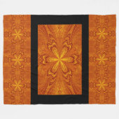 Boho Gouden Ster Bloem Rustiek Fleece Deken (Voorkant (Horizontaal))