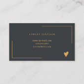 Boho goudmarineschandje blauw script bedankt visitekaartje (Achterkant)